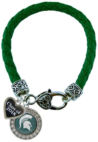 Custom Michigan State Spartans Leather Bracelet Class of 2017-2025 Graduation Cover