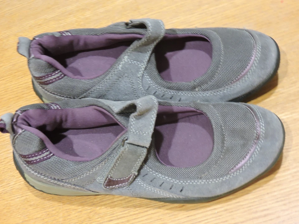 CROFT & BARROW BRAND MARY JANES SZ 7.5M HOOK & LOOP STRAP FLATS MESH/LEATHER - Image 1 of 4