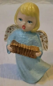 Vintage  Ceramic Angel Playing Violin Handpainted 8" Tall GUC  - Picture 1 of 6