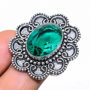 Mint Tourmaline Gemstone Handamade 925 Sterling Silver Jewelry Ring Size 8 (US) - Picture 1 of 1