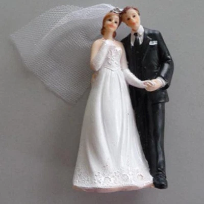 Tortenfigur Hochzeitstorte Tortendeko Brautpaar Hochzeitspaar stehend A 12 cm - Bild 1 von 4