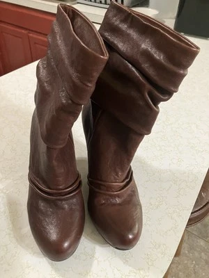 JESSICA SIMPSON Brown Leather  Mid-Calf Boots 8B - Image 1 of 2