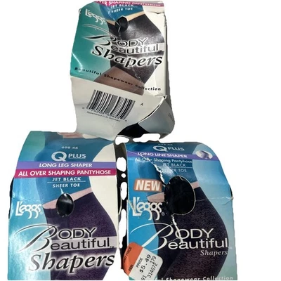 3 Pantimedias nuevas en caja para piernas cuerpo hermosas modeladoras punta transparente control abdomen Q Foto 1 de 4