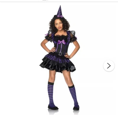 NEW Spell Casting Sweetie Wicked Witch Halloween Teen Costume Junior Sm/Med 8-10 - Image 1 of 4