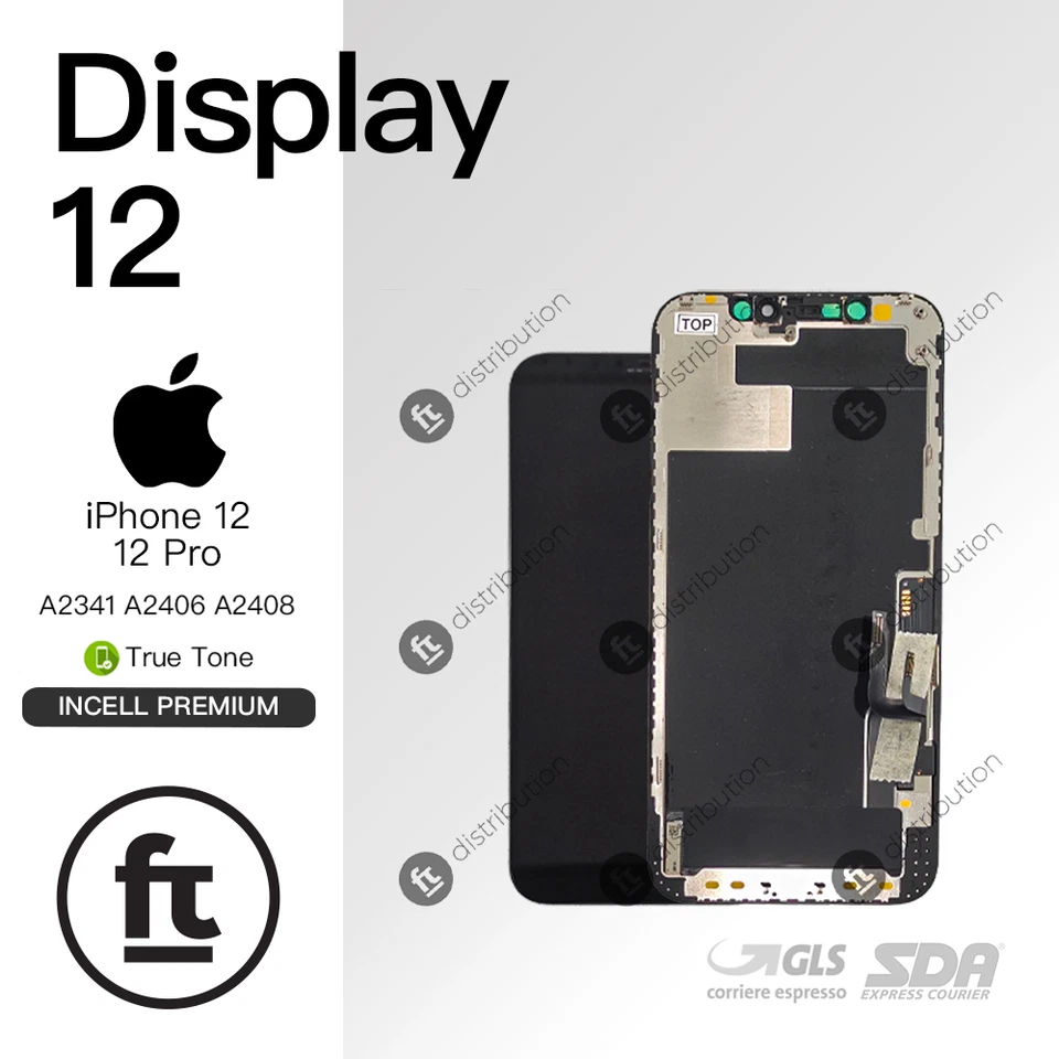 APPLE-COMPATIBILE APPLE DISPLAY IPHONE 12/ 12 PRO INCELL JK - IC SWAP ALTA LUMINOSITA' SCHERMO LCD