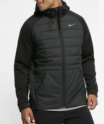 *Defectuoso* Chaqueta acolchada con capucha Nike Therma invernalizada negra cremallera completa para hombre XXL Foto 1 de 4
