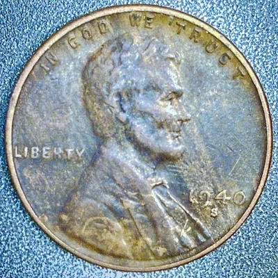 Moneda de error 1940-S Lincoln centavo de trigo centavo leñoso error de aleación incorrecta Foto 1 de 2