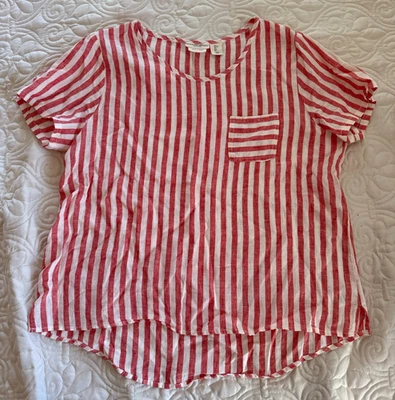 CHRISTIAN SIRIANO NEW YORK Rojo Blanco Rayas L L Bolsillo Informal Verano Foto 1 de 3