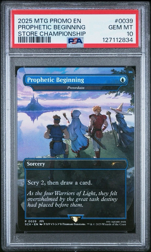 PSA 10 Final Fantasy Prophetic Beginning (Preordain) 0039 Extended Art Promo MTG - Image 1 of 2