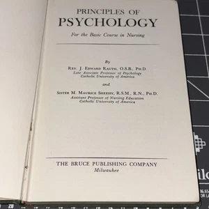 Vintage 1945 Priciples Of Psychology For The Basic Course In Nursing - Imagen 1 de 15