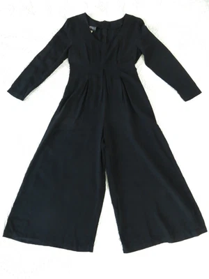 Винтажный 90-х Rampage черный вискоза комбинезон комбинезон 5 маленький широкие ноги минималистский - Изображение 1 из 4