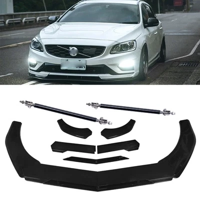 For Volvo V60 V90 S60 S80 Front Bumper Lip Splitter Spoiler Gloss Black Body K - Изображение 1 из 4