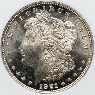 Morgan Dollar 1921 Graded PCGS MS-64 Proof-like!!! A Lovely Lustrous Coin! - Image 1 of 4