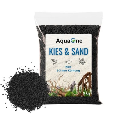 5Kg schwarzen Quarzkies mittel "Premium Qualität" 2-3mm Bodengrund Aquarium Kies - Bild 1 von 4