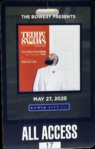 TEDDY SWIMS May 27, 2025 Radio City Hall Crew All Access Pass - Picture 1 of 3