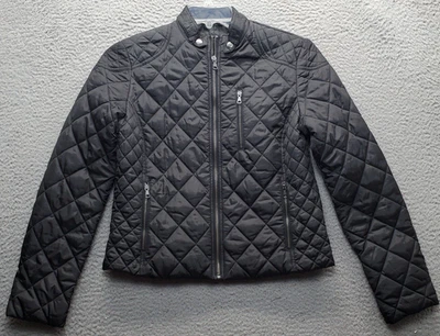 Chaqueta acolchada Banana Republic para mujer S negra embalable manga larga cremallera completa Foto 1 de 4