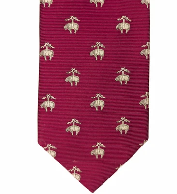 Corbata de seda Brooks Brothers roja con logotipo dorado "Golden Fleece" - Nueva con etiquetas Foto 1 de 4