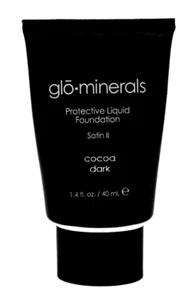 Glo Minerals Oil Free Protective Liquid Foundation (Cocoa Dark) 1.4 oz / 40 ml - Picture 1 of 5