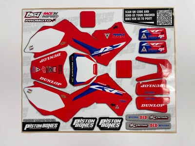 NUEVO KIT BICICLETA CONTROL REMOTO HONDA HRC CALCOMANÍAS GRÁFICAS LOSI PRO MOTO MX  - Imagen 1 de 4