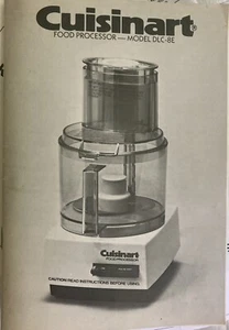 Cuisinart Food Processor DLC-8E Instruction Recipe Booklet Manual Use Care 54 Pg - Picture 1 of 6