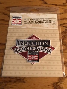 2012 National Baseball Hall Of Fame Induction MLB Ron Santo Barry Larkin Patch - Foto 1 di 2