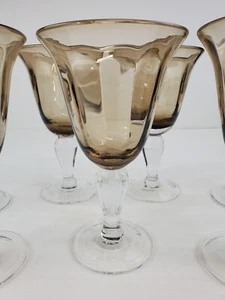 7er Set Vintage rauchbraune schwere Kelche - Bild 1 von 4