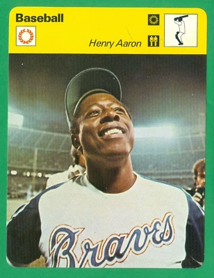 1977 SPORTSCASTER HANK AARON ATLANTA BRAVES HOF - Imagem 1 de 2