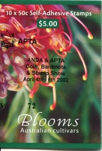 2003 Blooms - Stamp booklet Barcode 205768 ANDA & APTA Sydney Overprint 72 - Picture 1 of 3