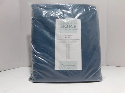 JC Penney Home Pair Faded Denim Curtains 2 Grommet Drapes Panels 50in x 108in - Image 1 of 4