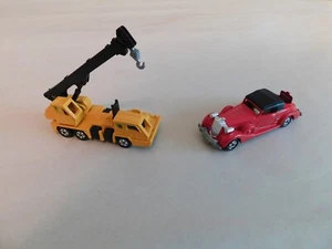 Tomica #72 NISSAN DIESEL CRANE TRUCK (RARE ) & #F52 PACKARD ROADSTER COUPE.Japan - Picture 1 of 5