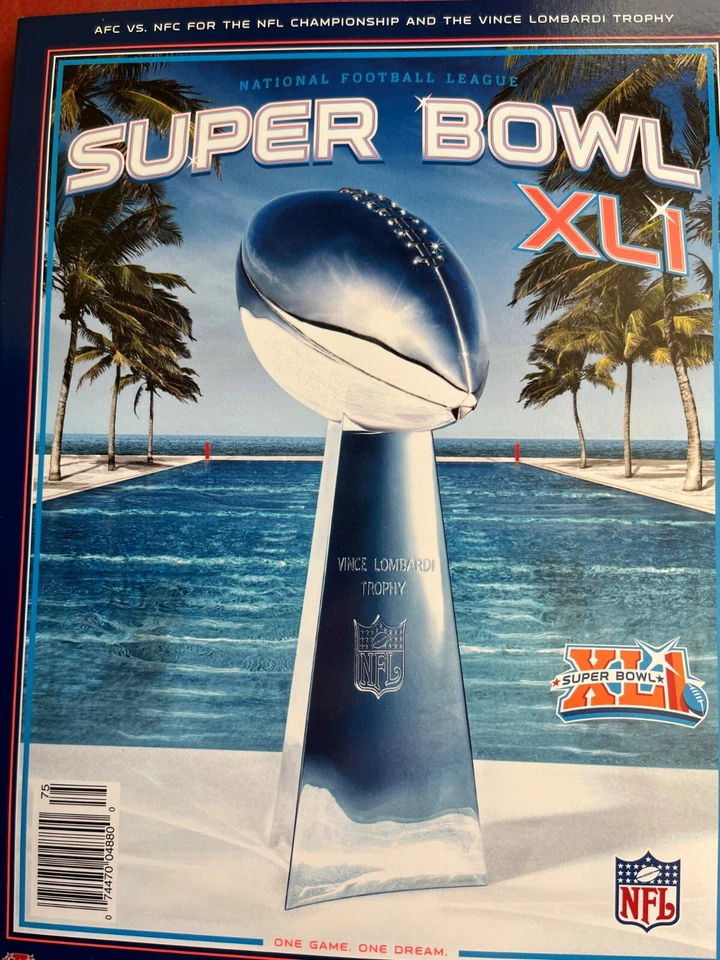 SUPER BOWL 41 GAME PROGRAM XLI 2007 CHICAGO BEARS INDIANAPOLIS COLTS CHAMPIONS - Image 1 of 1
