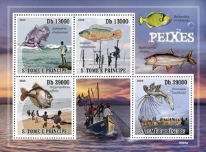 Fishing  Fish fishes Sao Tome & Principe 2009 m/s Sc. 2101 MNH #ST9303a - Picture 1 of 1