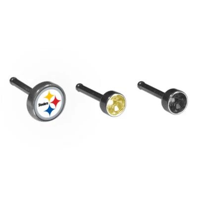 Juego de 3 tachuelas de hueso de nariz de los Pittsburgh Steelers (fútbol americano de la NFL) Foto 1 de 3