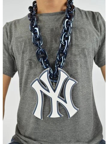 New MLB New York Yankees Navy Blue Fan Chain Necklace Foam Cover