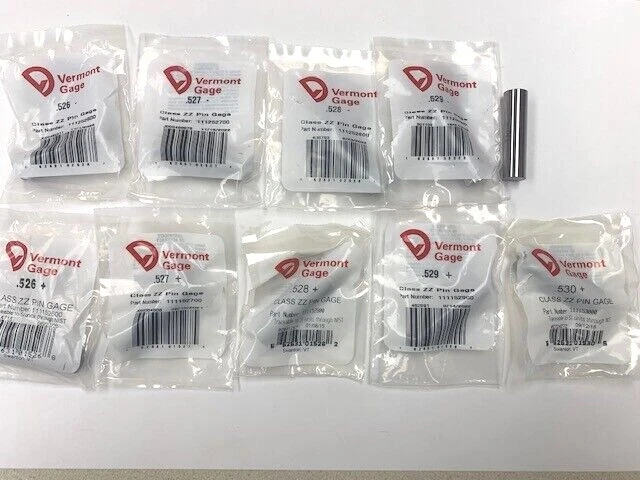 VERMONT GAGE PIN GAGE CHOOSE SIZE .526 .527 .528 .529 .530 + OR - PLUS MINUS