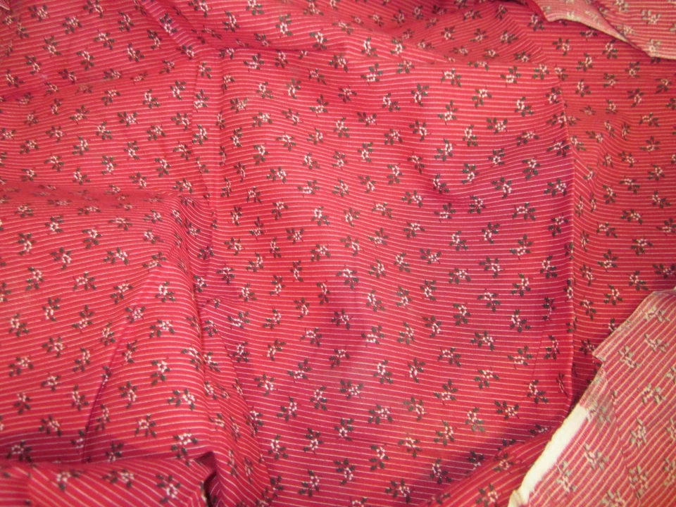 Fabric Traditions Christmas Fabric Red And White With Holly Brand New 1 Yard - Image 1 of 1