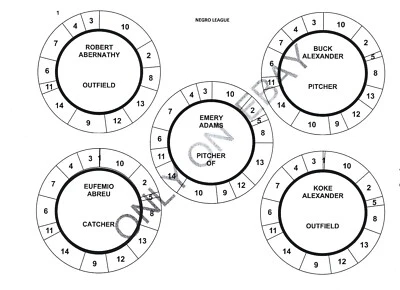 Negro League Cadaco All-Star Baseball (705 UNCUT Discs) Updated Statistics - Image 1 of 4