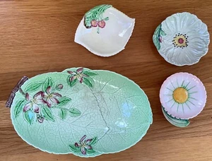 Vtg  Carltonware Bowls Lot of 4 England green yellow pink flowers staffordshire - Picture 1 of 8