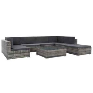 Patio Sofa Set Set of 8 Grey rattan PE (polyethylene) rattan vidaXL - Picture 1 of 11