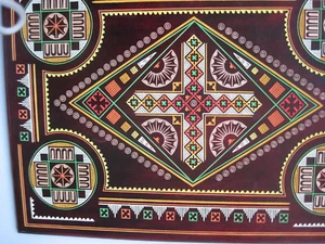 Bandeja para servir madera con incrustaciones de marquetería turca placa de arte de pared 16x12 - Imagen 1 de 11