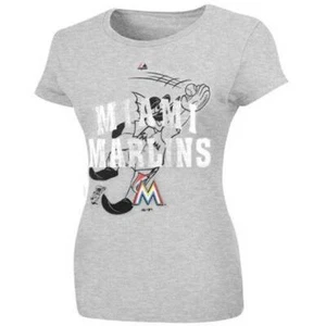 Camiseta Miami Marlins Majestic Mujer Grande Keeping the Faith Ajustada Nueva con Etiquetas - Imagen 1 de 3