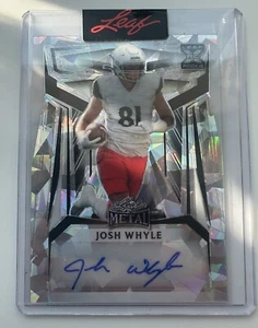 Josh Whyle Leaf Metal Football Rookie Silver Cracked Ice 1/1! Sig Proof Titans💎 - Picture 1 of 2
