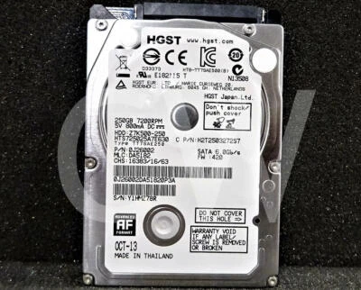 HTS725025A7E630 Hitachi 0J26002 250GB 7200RPM 6Gbps 2.5" SATA Laptop Hard Drive - Image 1 of 2