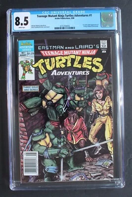 TMNT ADVENTURES #1 1st BEBOP ROCK STEADY 1988 Canadian NEWSSTAND Variant CGC 8.5 - Image 1 of 2