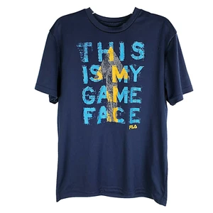 Fila Boys Youth Navy Blue T"his Is My Game Face" Short Sleeve Size XL 18/20 - Picture 1 of 5