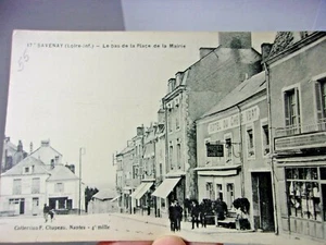 Savenay Le bas de la Place de la Mairie Town View Hotel Postcard Antique French - Picture 1 of 3