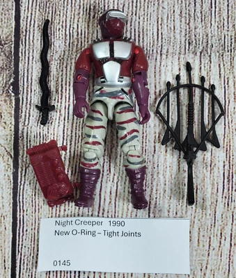 Night Creeper V1 почти полный G.I. Joe 1990 Hasbro винтажная экшн-фигурка - Изображение 1 из 2
