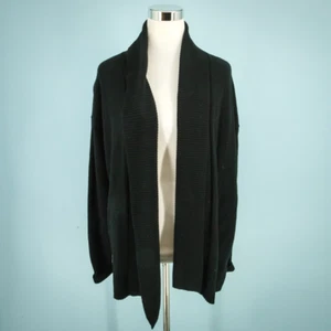 Ann Taylor Size Medium M Black Open Front Wool Cashmere Knit Cardigan Sweater - Picture 1 of 7