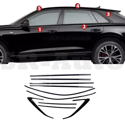 Отделка молдинговой накладки на подоконник для Audi Q8 SQ8 2019-24 хромированная черная сталь - Изображение 1 из 4