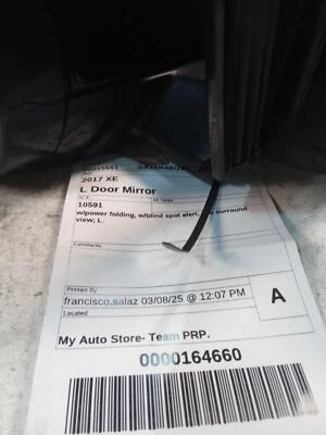 Espejo retrovisor de puerta izquierdo usado se adapta a: Jaguar Xe 2017 con plegable eléctrico con alerta de punto ciego con Foto 1 de 4